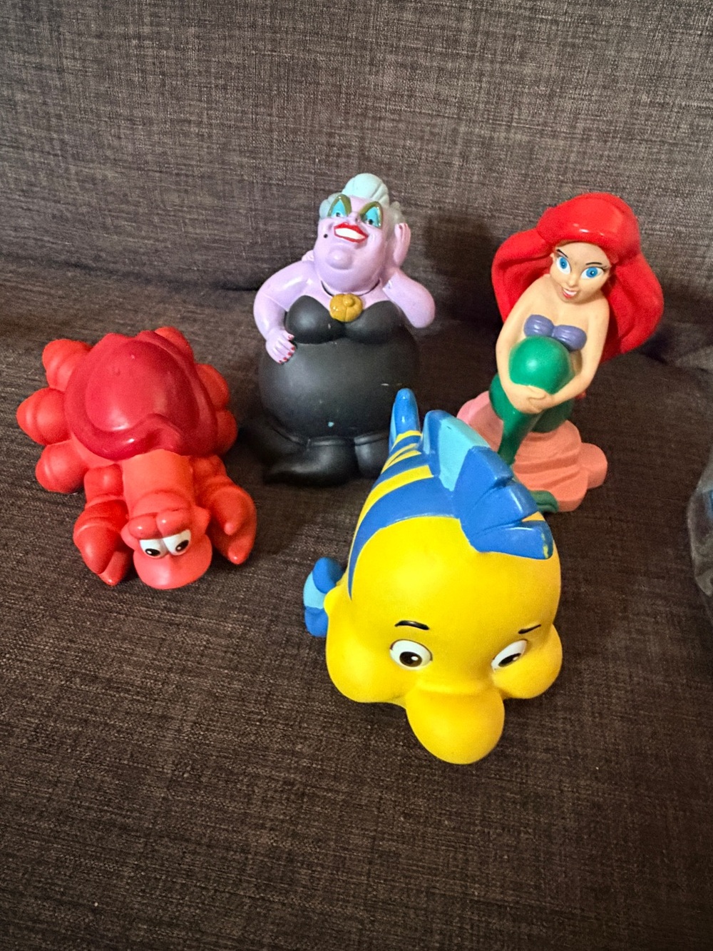 Disney The Little Mermaid Bath Toy Set - Ariel, Flounder, Sebastian, Ursula